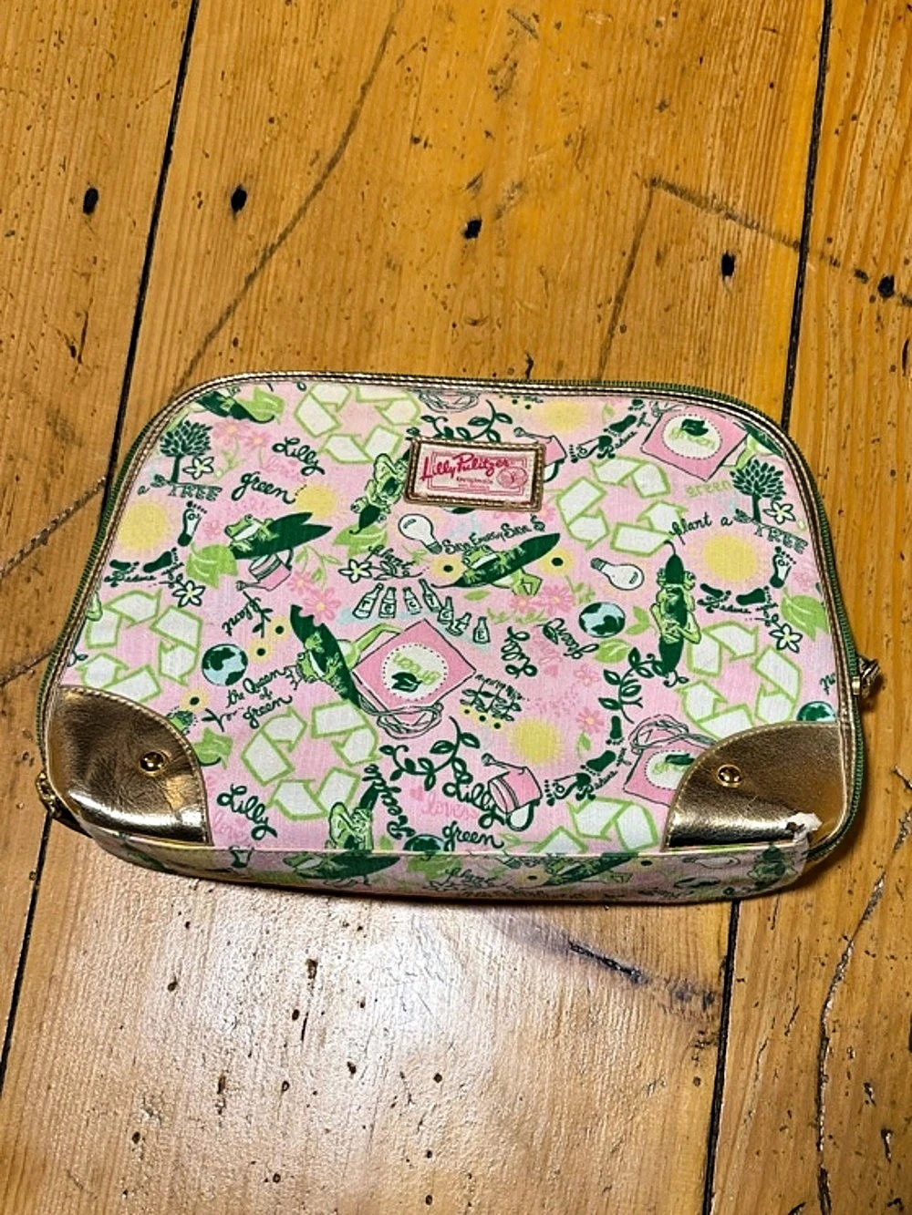Lilly Pulitzer Originals Printed Cosmetic Bag Pink & Green